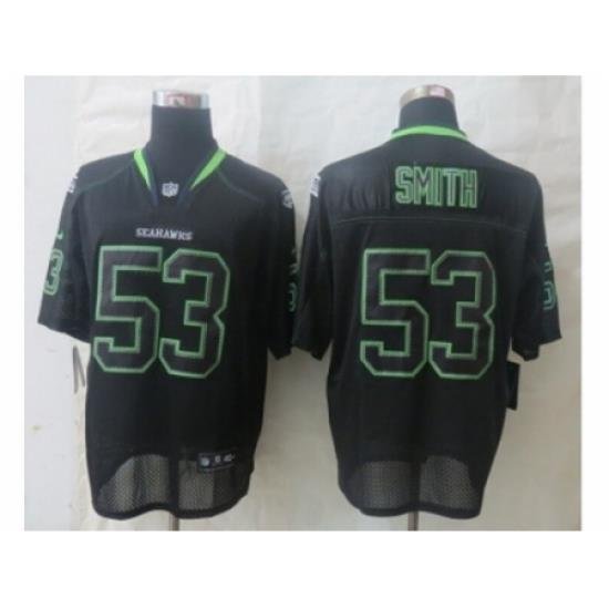 Nike Seattle SeahaWks 53 Malcolm Smith Black Elite Lights Out NFL Jersey