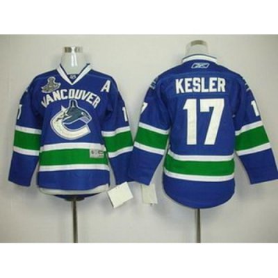 KIDS Vancouver Canucks 17 KESLER blue 2011 Stanley Cup Jerseys