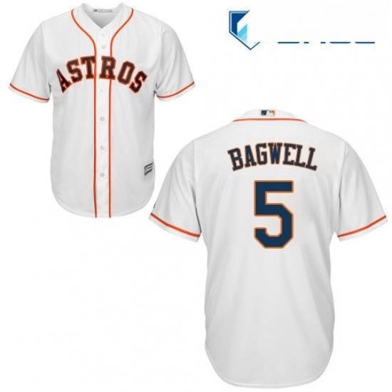 Youth Majestic Houston Astros 5 Jeff Bagwell Replica White Home Cool Base MLB Jersey