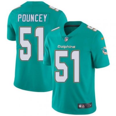 Nike Dolphins #51 Mike Pouncey Aqua Green Team Color Mens Stitched NFL Vapor Untouchable Limited Jersey