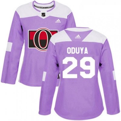 Womens Adidas Ottawa Senators 29 Johnny Oduya Authentic Purple Fights Cancer Practice NHL Jersey