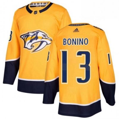 Mens Adidas Nashville Predators 13 Nick Bonino Premier Gold Home NHL Jersey