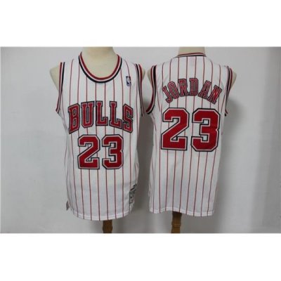 Bulls 23 Michael Jordan White Hardwood Classics Jersey