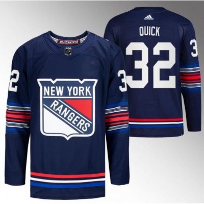 Men New York Rangers 32 Jonathan Quick Navy Stitched Jersey