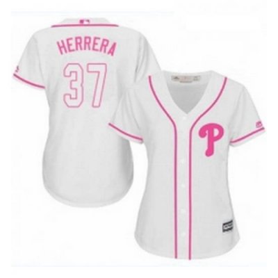 Womens Majestic Philadelphia Phillies 37 Odubel Herrera Authentic White Fashion Cool Base MLB Jersey