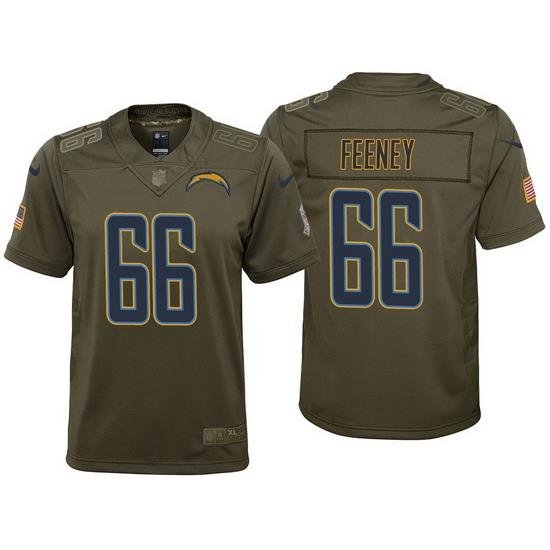 youth chargers dan feeney olive 2017 salute to service jersey