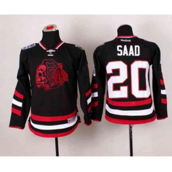 youth nhl jerseys chicago blackhawks #20 saad black[2014 new stadium][the skeleton head]