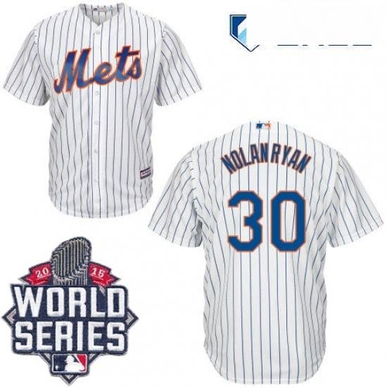 Mens Majestic NeW York Mets 30 Nolan Ryan Authentic White Home Cool Base 2015 World Series MLB Jersey