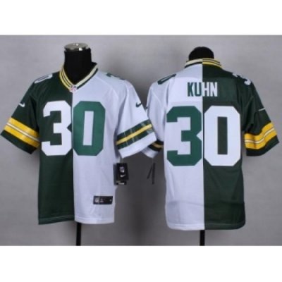 Nike Green Bay Packers 30 John Kuhn green-white Elite Split NFL Jersey