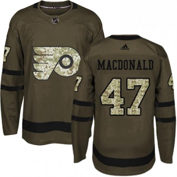 Mens Adidas Philadelphia Flyers 47 Andrew MacDonald Premier Green Salute to Service NHL Jersey