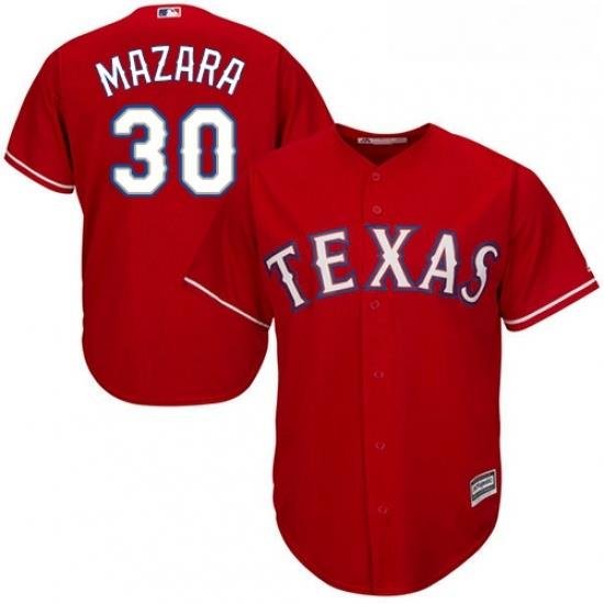 Youth Majestic Texas Rangers 30 Nomar Mazara Authentic Red Alternate Cool Base MLB Jersey