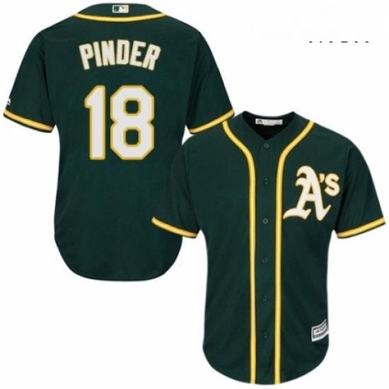 Mens Majestic Oakland Athletics 18 Chad Pinder Replica Green Alternate 1 Cool Base MLB Jersey