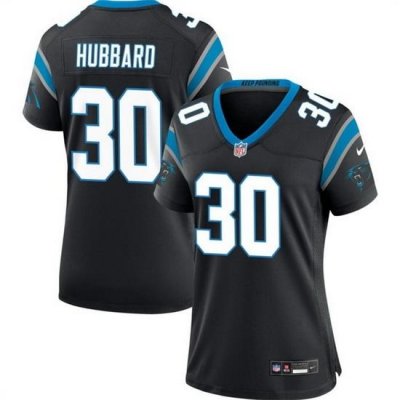 Men Carolina Panthers 30 Chuba Hubbard Black 2023 F U S E  Vapor Limited Stitched Football Jersey