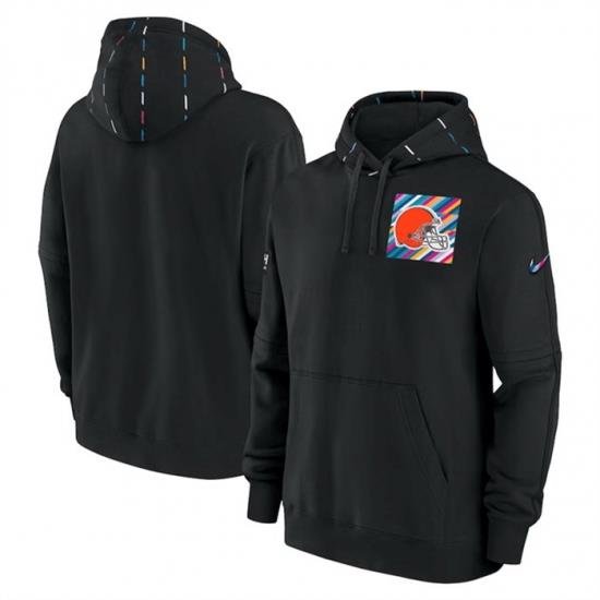 Men Cleveland Browns Black 2023 Crucial Catch Club Pullover Hoodie