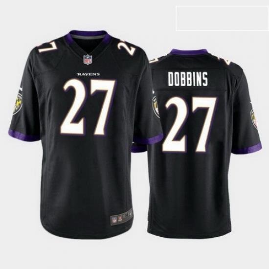 men j.k. dobbins baltimore ravens black game jersey