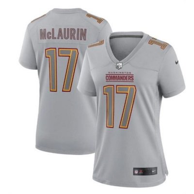 Women Washington Commanders 17 Terry McLaurin Grey Atmosphere Fashion Stitched Game Jersey