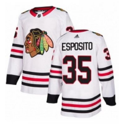 Youth Adidas Chicago Blackhawks 35 Tony Esposito Authentic White Away NHL Jersey