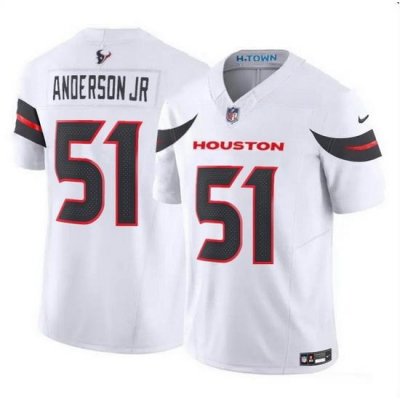 Men Houston Texans 51 Will Anderson Jr  White 2024 Vapor F U S E  Limited Stitched Jersey