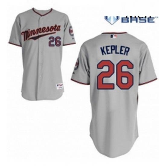 Mens Majestic Minnesota Twins 26 Max Kepler Replica Grey Road Cool Base MLB Jersey