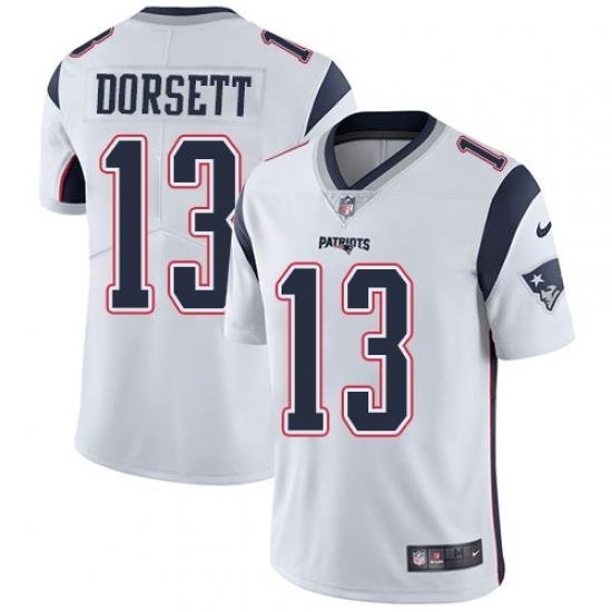 Nike Patriots #13 Phillip Dorsett White Mens Stitched NFL Vapor Untouchable Limited Jersey