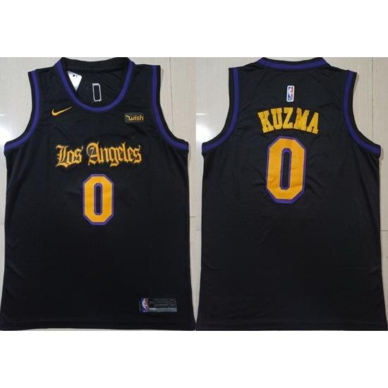 Lakers 0 Kyle Kuzma Black Nike Swingman Jersey