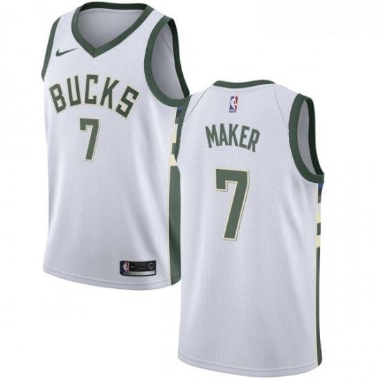 Youth Nike Milwaukee Bucks 7 Thon Maker Authentic White Home NBA Jersey Association Edition