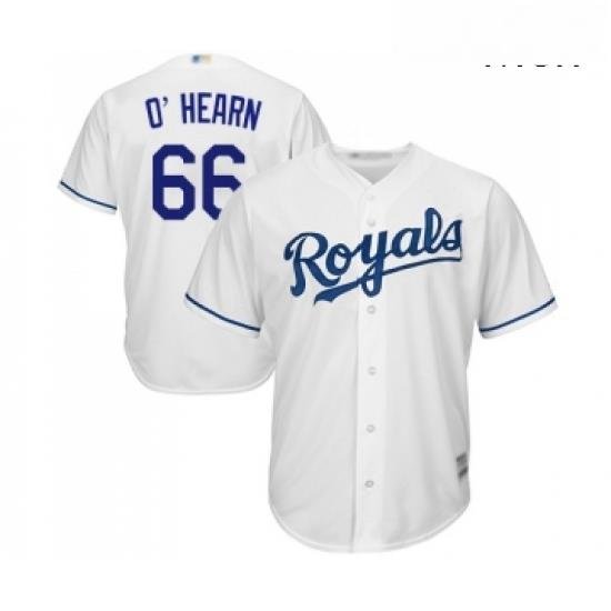 Mens Kansas City Royals 66 Ryan O Hearn Replica White Home Cool Base Baseball Jersey