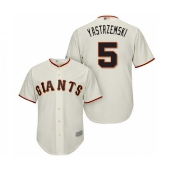 Youth San Francisco Giants #5 Mike Yastrzemski Authentic Cream Home Cool Base Baseball Player Jersey