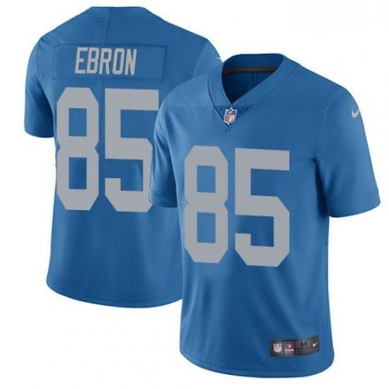 Men Nike Detroit Lions 85 Eric Ebron Elite Blue Alternate NFL Jersey