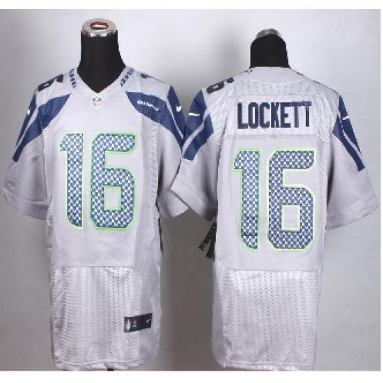 New Seattle Seahawks #16 Tyler Lockett Grey Alternate Men Stitched NFL Elite Jersey