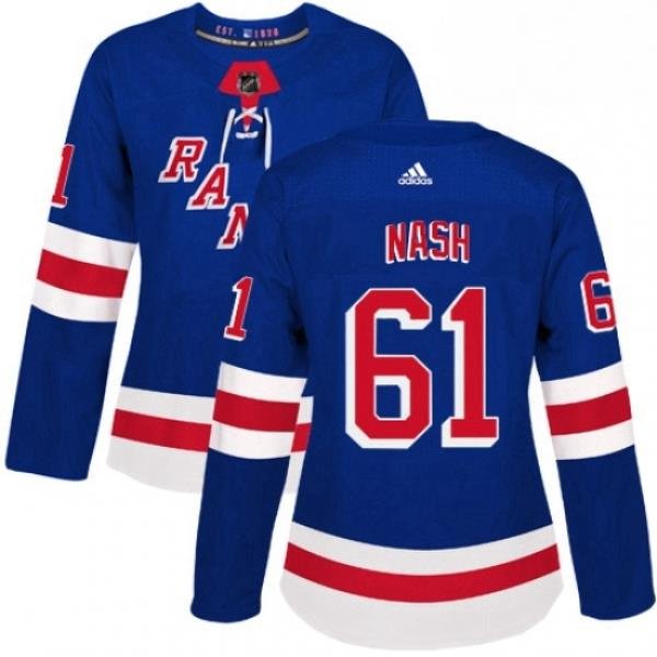 Womens Adidas New York Rangers 61 Rick Nash Premier Royal Blue Home NHL Jersey