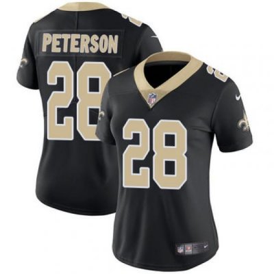 Nike Saints #28 Adrian Peterson Black Team Color Womens Stitched NFL Vapor Untouchable Limited Jersey