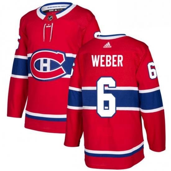 Mens Adidas Montreal Canadiens 6 Shea Weber Premier Red Home NHL Jersey