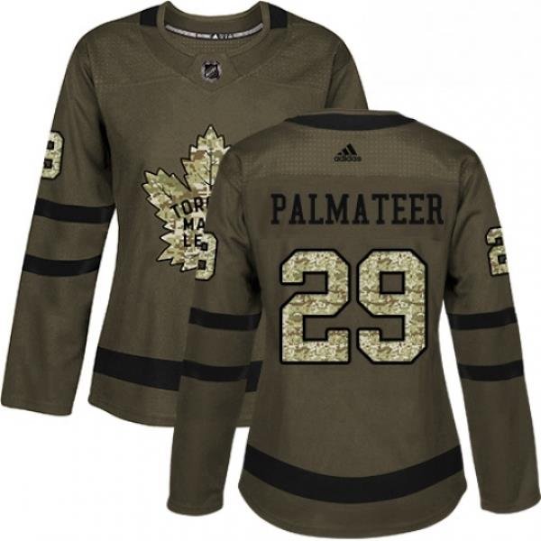 Womens Adidas Toronto Maple Leafs 29 Mike Palmateer Authentic Green Salute to Service NHL Jersey