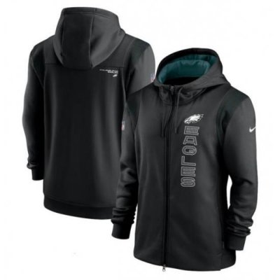 Men Nike Philadelphia Eagles Nike Black Sideline Team Full-Zip Hoodie