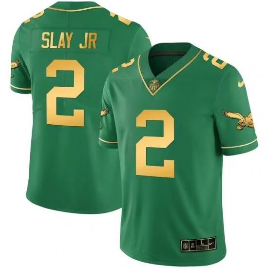 Men Philadelphia Eagles 2 Darius Slay JR Green gold black Vapor Untouchable Limited Stitched Jersey