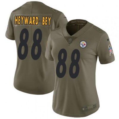 Womens Nike Steelers #88 Darrius Heyward Bey Olive  Stitched NFL Limited 2017 Salute to Service Jersey