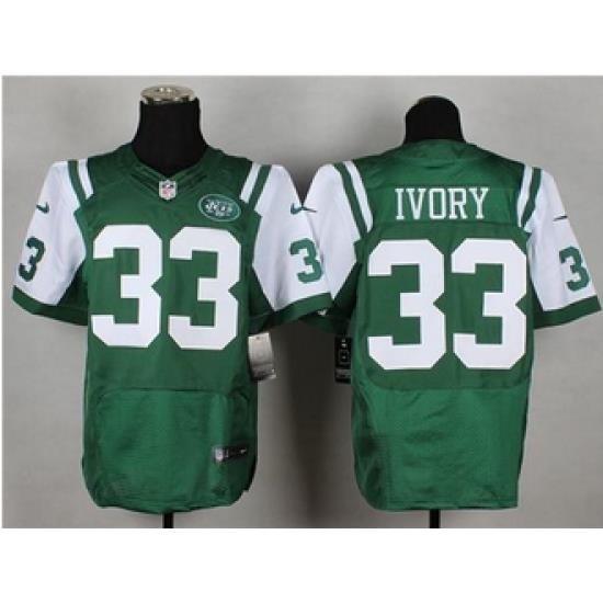 Nike New York Jets #33 Chris Ivory Green Team Color Mens Stitched NFL Elite Jersey