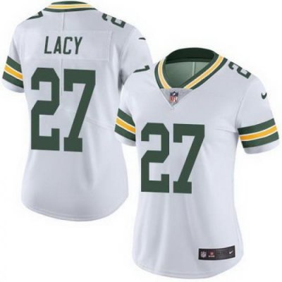 Nike Packers #27 Eddie Lacy White Womens Stitched NFL Limited Rush Jersey