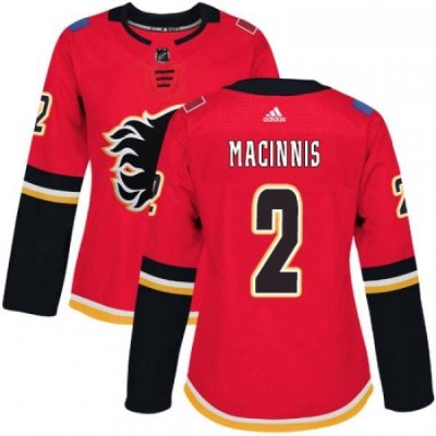 Womens Adidas Calgary Flames 2 Al MacInnis Authentic Red Home NHL Jersey