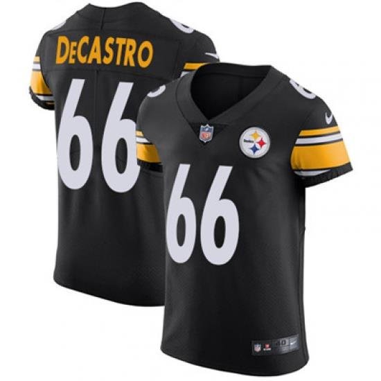 Men Nike Steelers #66 David DeCastro Black Team Color Stitched NFL Vapor Untouchable Elite Jersey