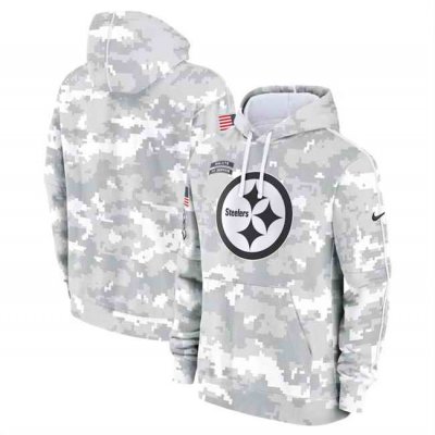 Men's Pittsburgh Steelers 2024 Arctic Camo Salute to Service Club Fleece Pullover Hoodie