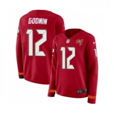 Womens Nike Tampa Bay Buccaneers 12 Chris Godwin Limited Red Therma Long Sleeve NFL Jersey