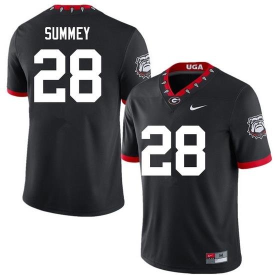 Men #28 Anthony Summey Georgia Bulldogs College Football Jerseys Sale-100th Anniversary