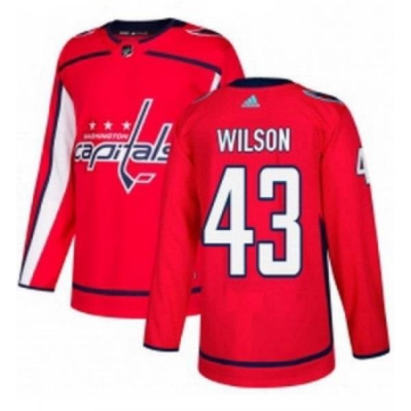 Youth Adidas Washington Capitals 43 Tom Wilson Premier Red Home NHL Jersey