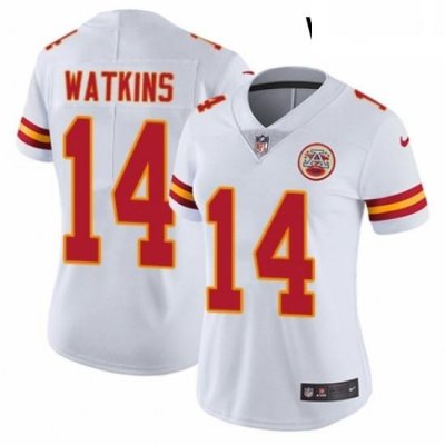 Womens Nike Kansas City Chiefs 14 Sammy Watkins White Vapor Untouchable Limited Player NFL Jersey