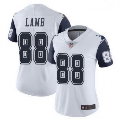 Women Dallas Cowboys CeeDee Lamb White Limited Color Rush Vapor Untouchable Jersey