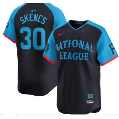 Men National League 30 Paul Skenes Navy 2024 All Star Limited Stitched Baseball Jersey