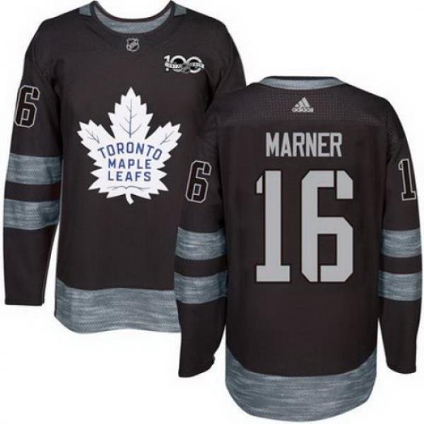 Maple Leafs #16 Mitchell Marner Black 1917 2017 100th Anniversary Stitched NHL Jersey