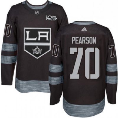 Mens Adidas Los Angeles Kings 70 Tanner Pearson Authentic Black 1917 2017 100th Anniversary NHL Jersey